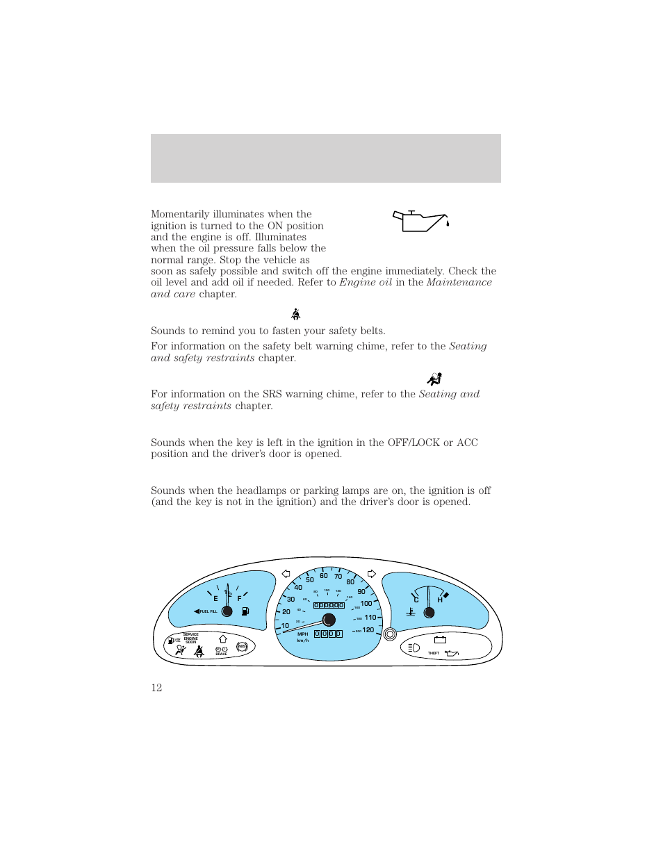 Instrumentation | FORD 2000 Escort User Manual | Page 12 / 200