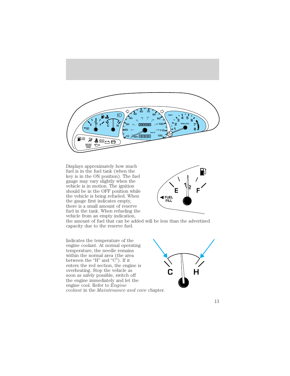 Instrumentation | FORD 2000 Escort User Manual | Page 13 / 200