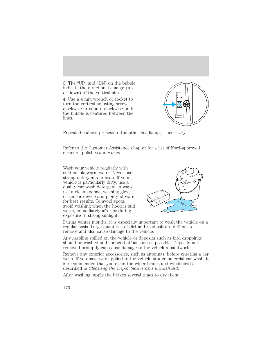 Maintenance and care | FORD 2000 Escort User Manual | Page 170 / 200