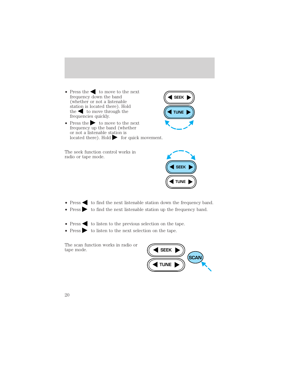 Controls and features | FORD 2000 Escort User Manual | Page 20 / 200