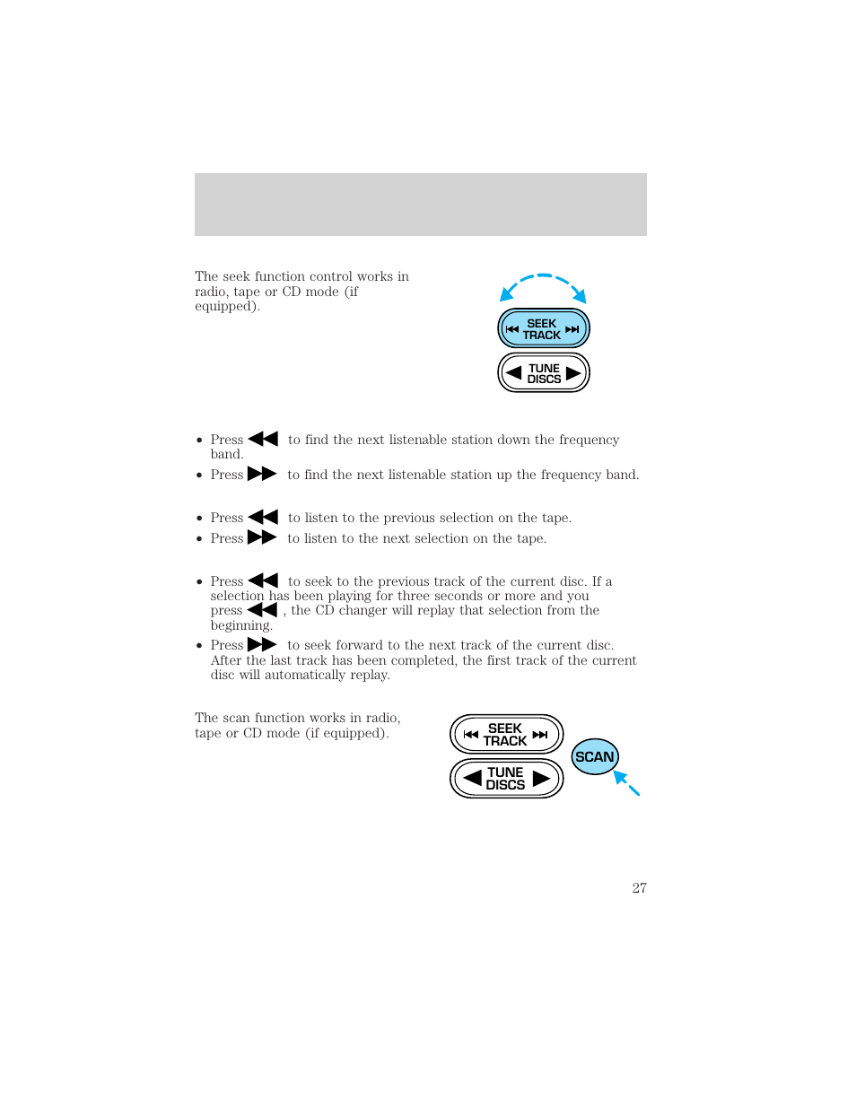 Controls and features | FORD 2000 Escort User Manual | Page 27 / 200