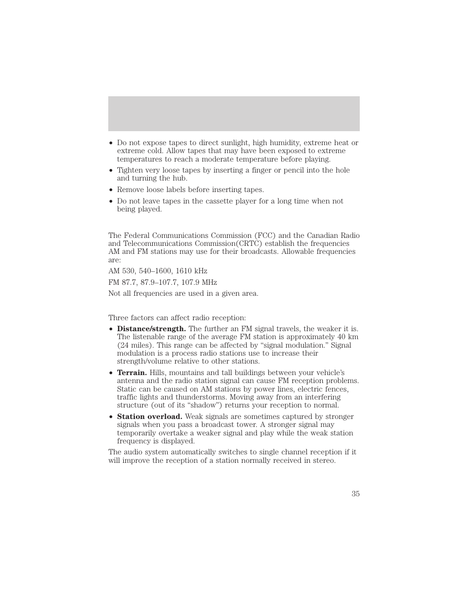 Controls and features | FORD 2000 Escort User Manual | Page 35 / 200