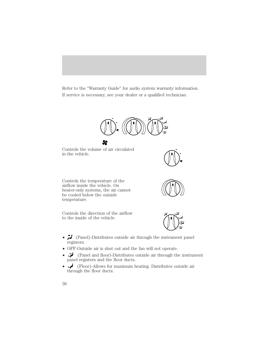 Controls and features | FORD 2000 Escort User Manual | Page 36 / 200