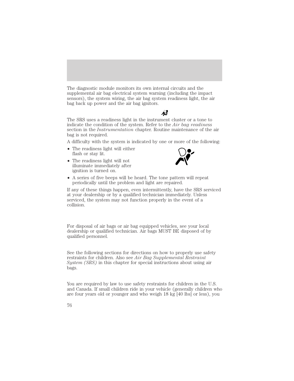 Seating and safety restraints | FORD 2000 Escort User Manual | Page 76 / 200