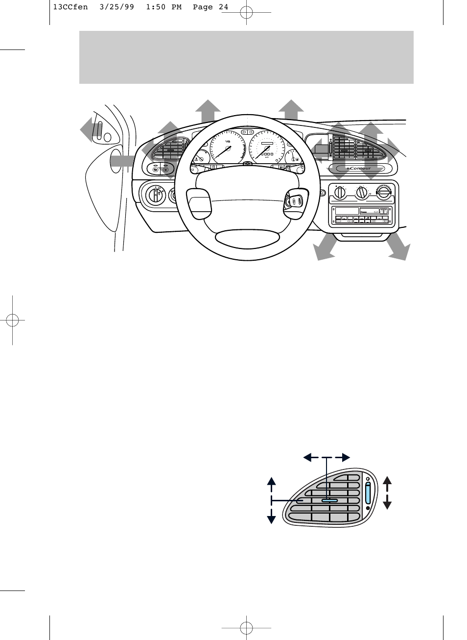 Controls and features | FORD 1999 Contour User Manual | Page 24 / 244