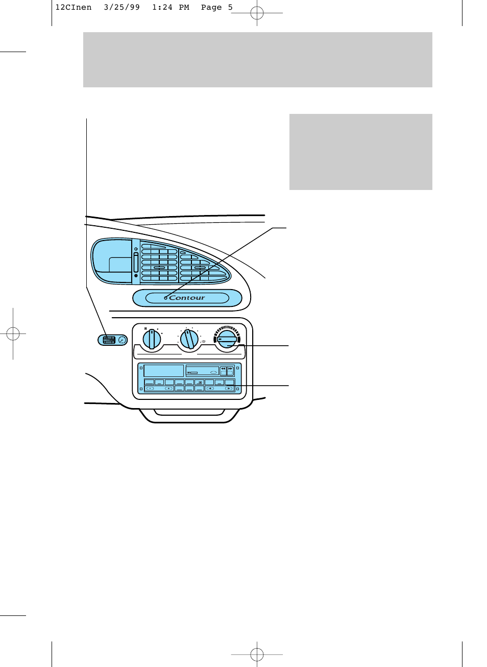Instrumentation | FORD 1999 Contour User Manual | Page 5 / 244