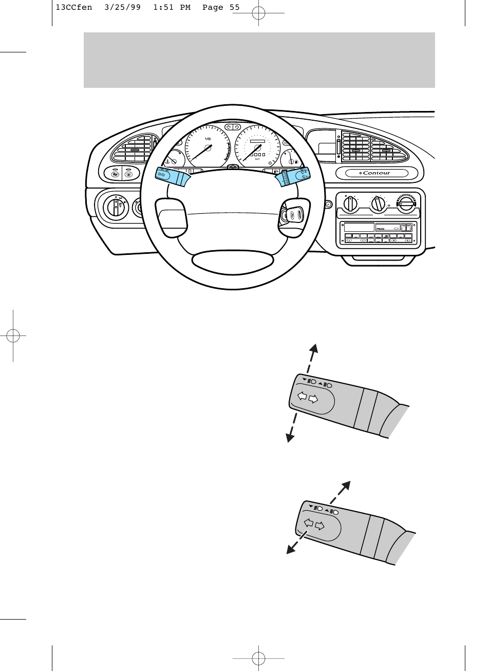 Controls and features | FORD 1999 Contour User Manual | Page 55 / 244