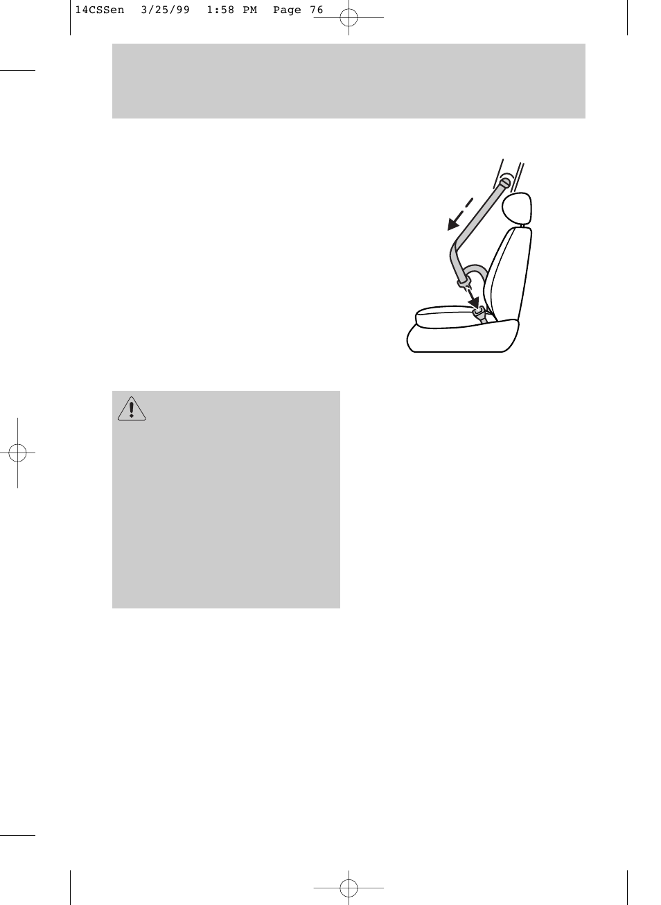 Seating and safety restraints | FORD 1999 Contour User Manual | Page 76 / 244