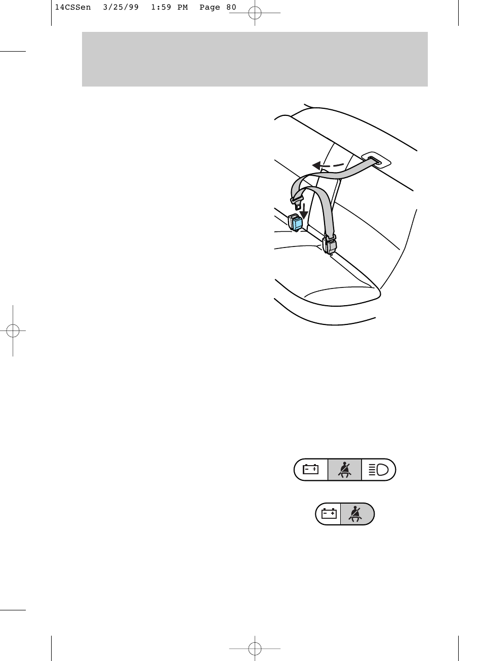 Seating and safety restraints | FORD 1999 Contour User Manual | Page 80 / 244