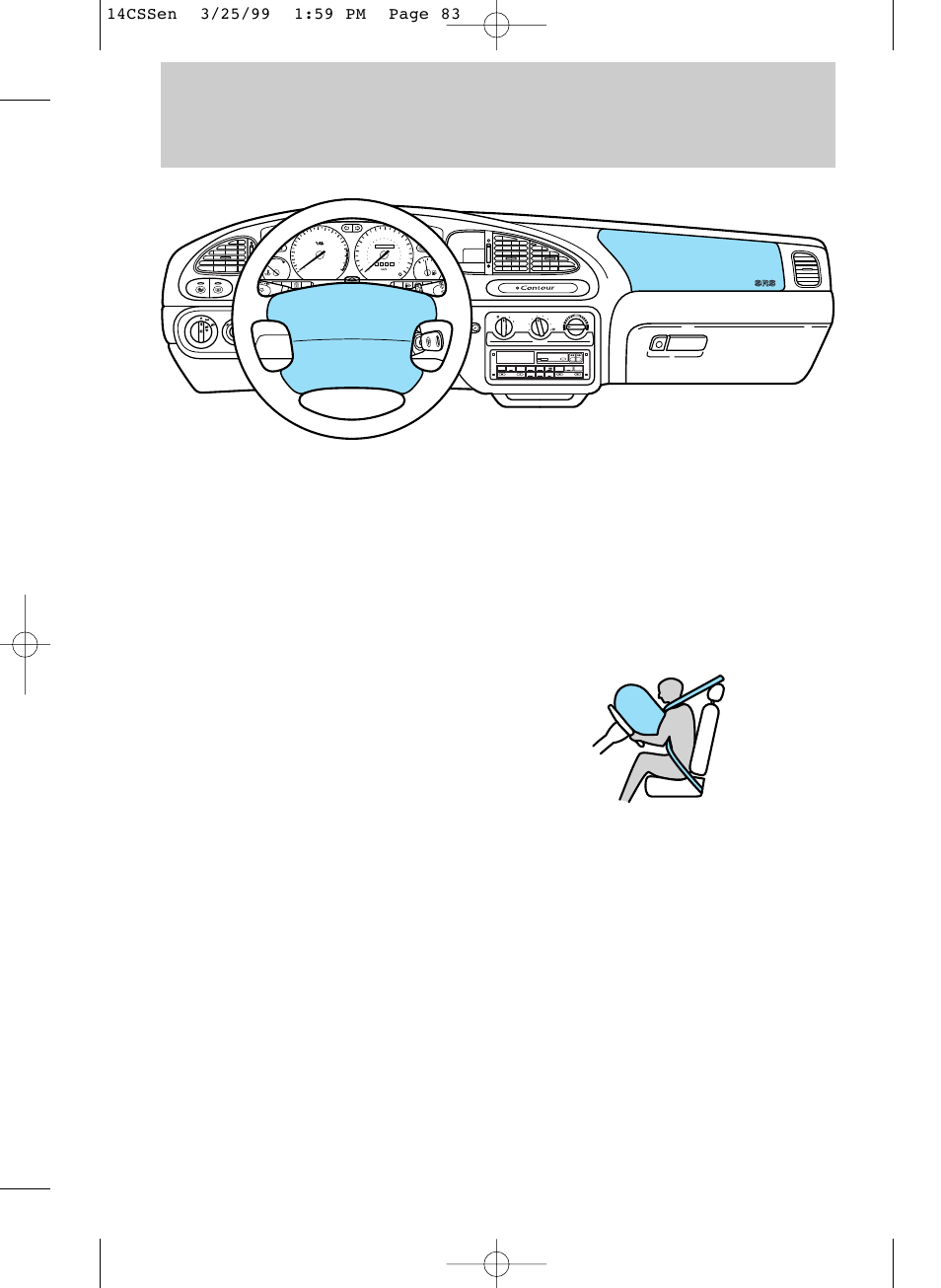 Seating and safety restraints, Clock traction trol | FORD 1999 Contour User Manual | Page 83 / 244