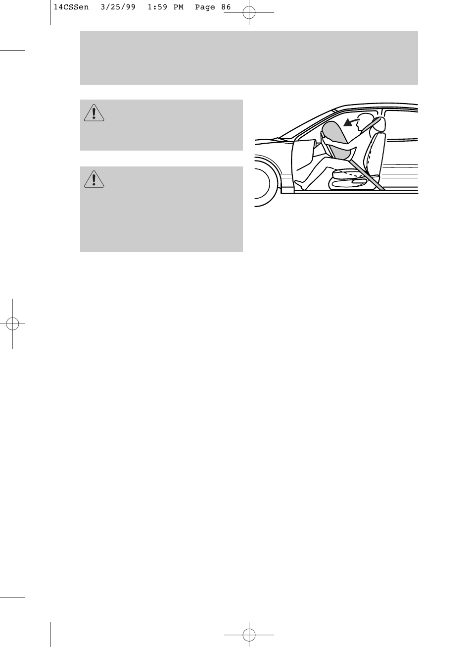 Seating and safety restraints | FORD 1999 Contour User Manual | Page 86 / 244