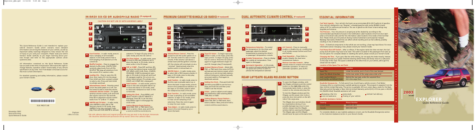 FORD 2003 Explorer User Manual | 2 pages