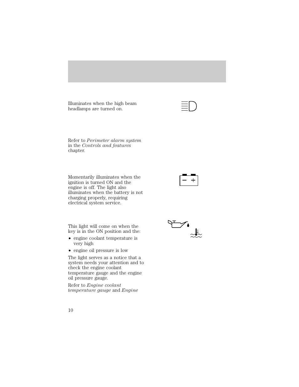 Theft, Instrumentation | FORD 1998 F-150 User Manual | Page 10 / 219