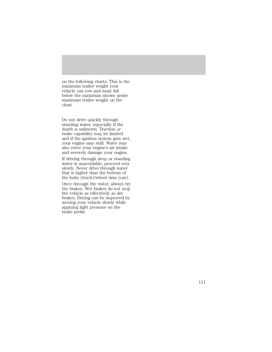 Driving | FORD 1998 F-150 User Manual | Page 111 / 219