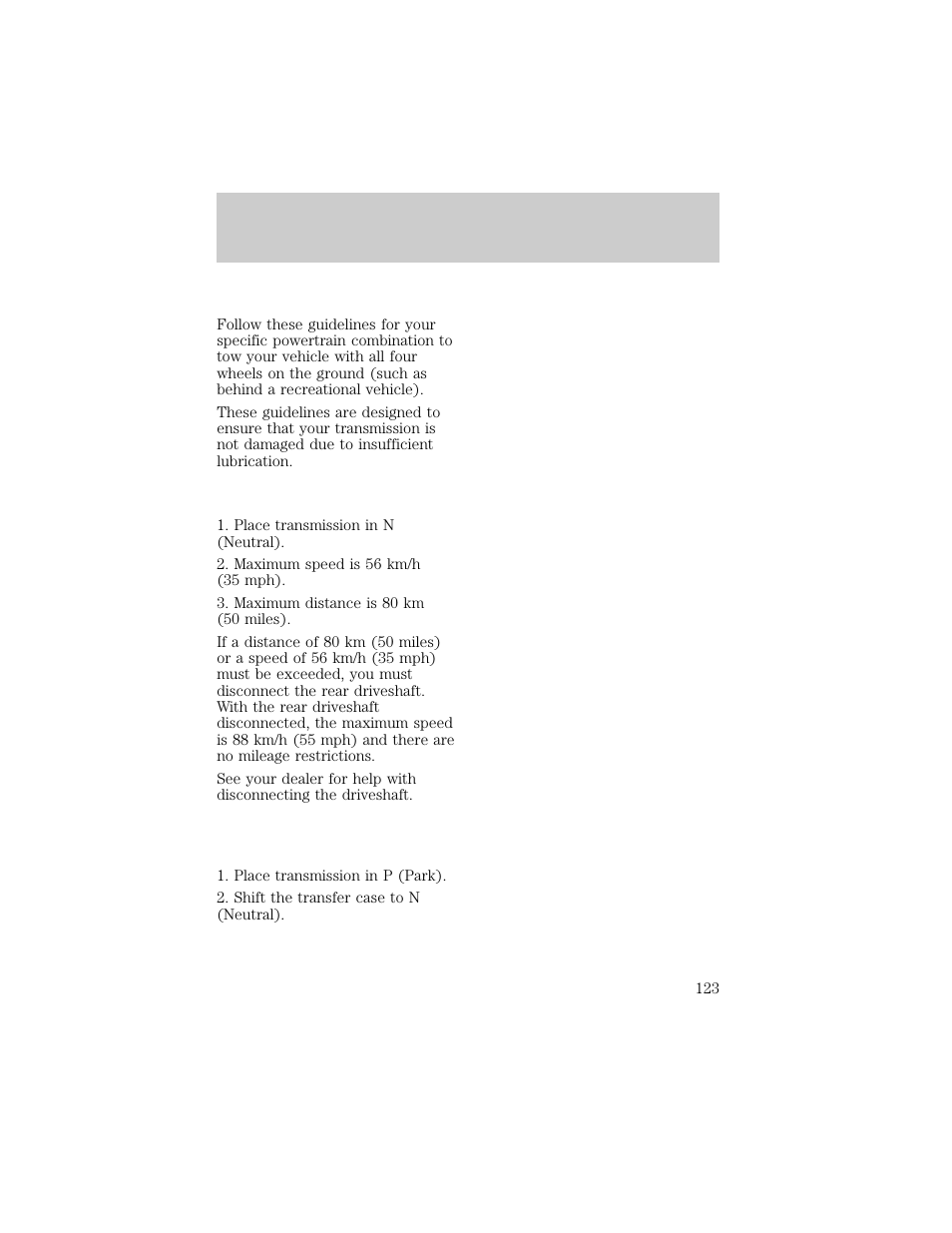 Driving | FORD 1998 F-150 User Manual | Page 123 / 219
