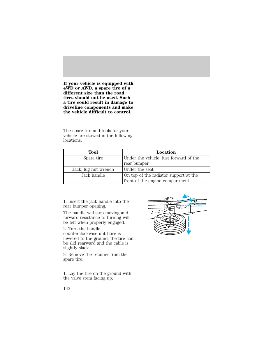 Roadside emergencies | FORD 1998 F-150 User Manual | Page 142 / 219