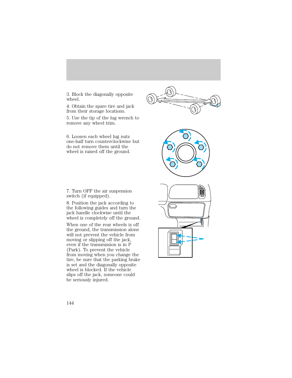 Roadside emergencies | FORD 1998 F-150 User Manual | Page 144 / 219