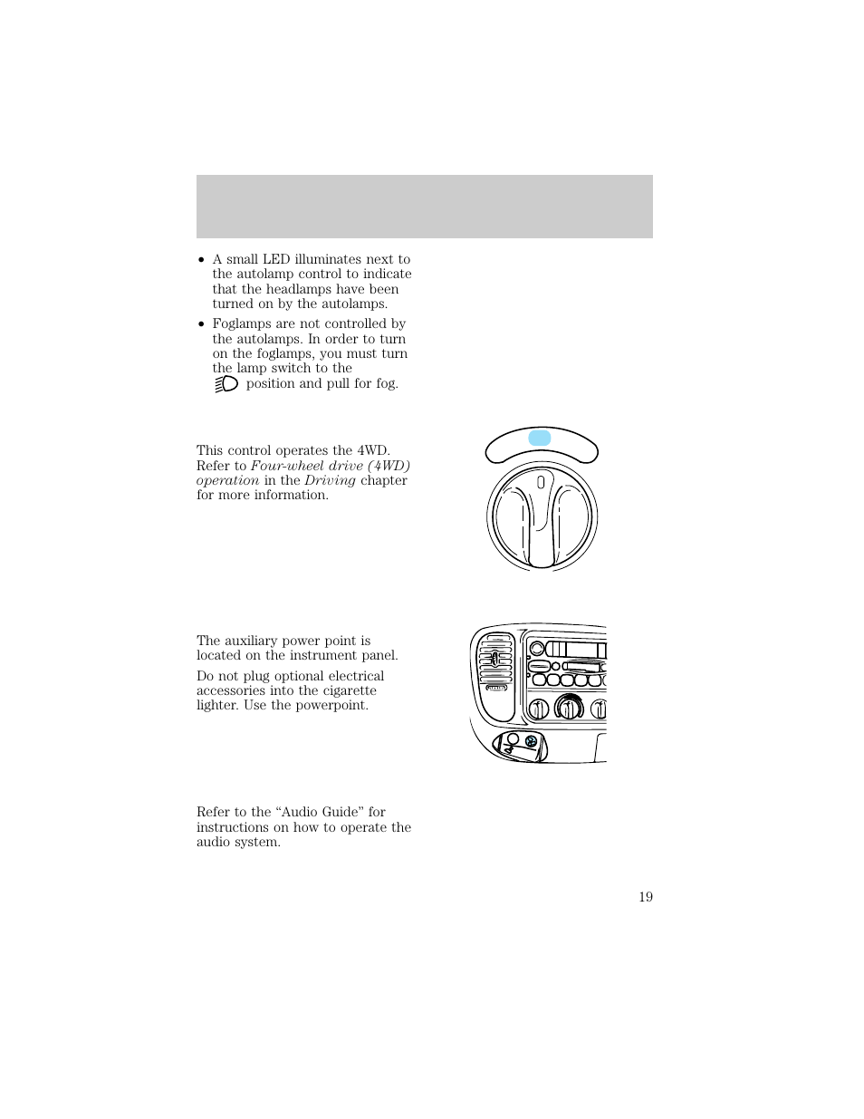 Controls and features | FORD 1998 F-150 User Manual | Page 19 / 219