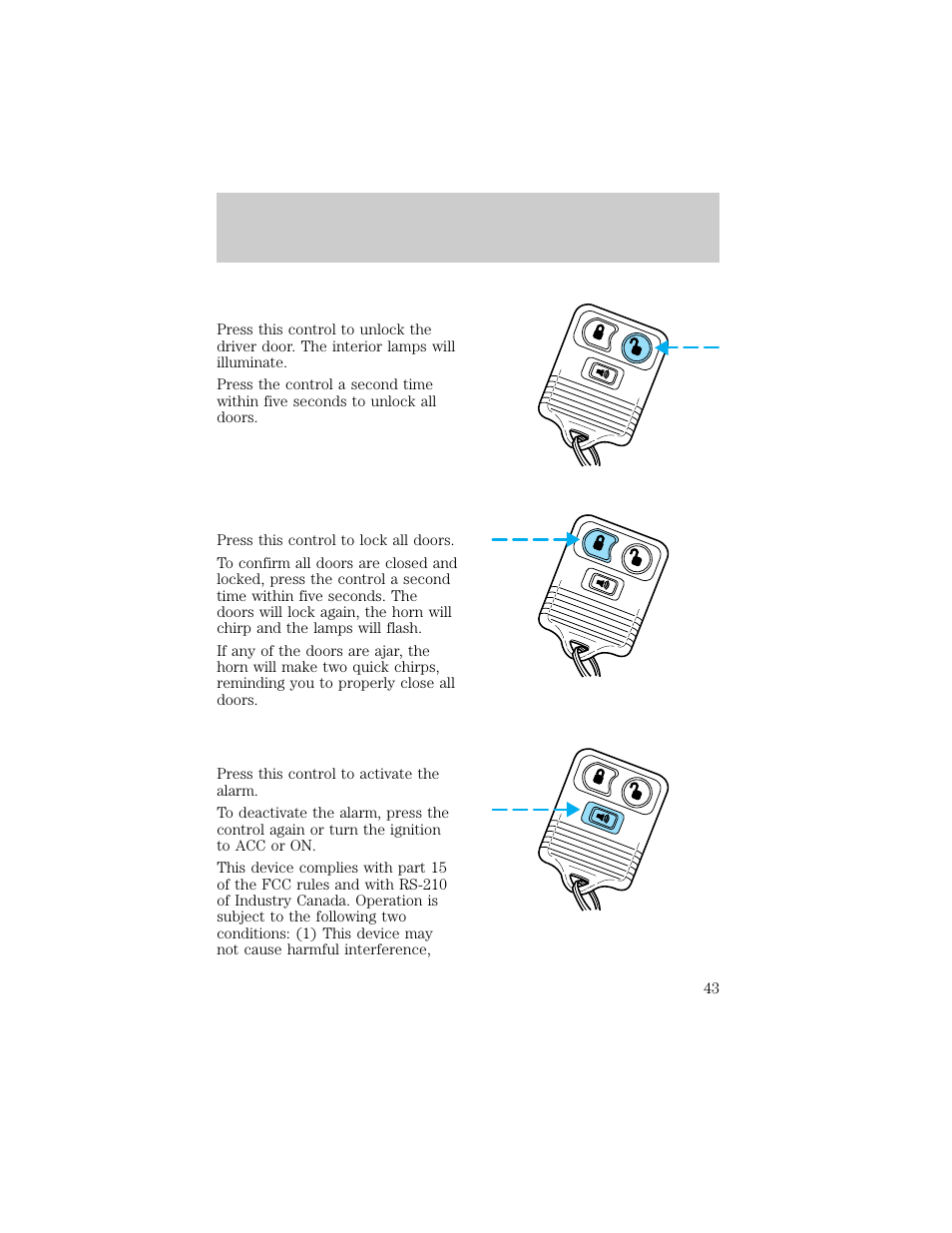 Controls and features | FORD 1998 F-150 User Manual | Page 43 / 219