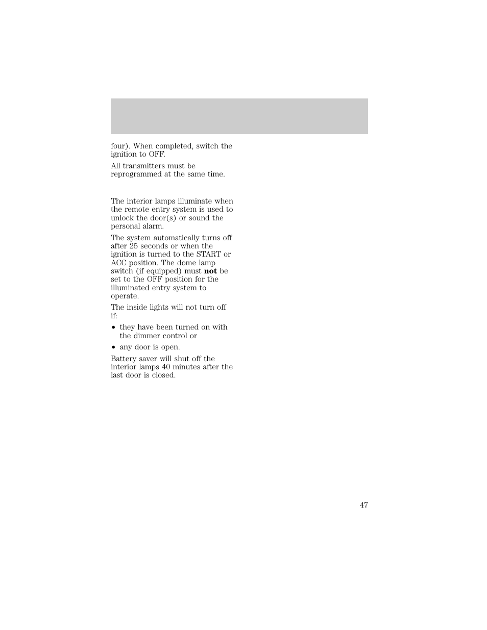 Controls and features | FORD 1998 F-150 User Manual | Page 47 / 219