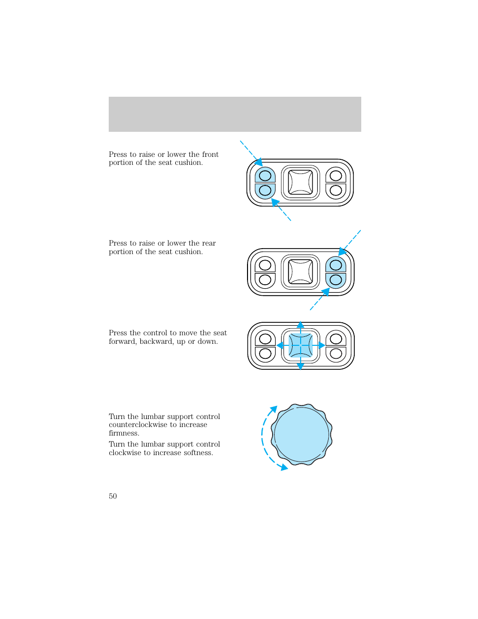 Seating and safety restraints | FORD 1998 F-150 User Manual | Page 50 / 219