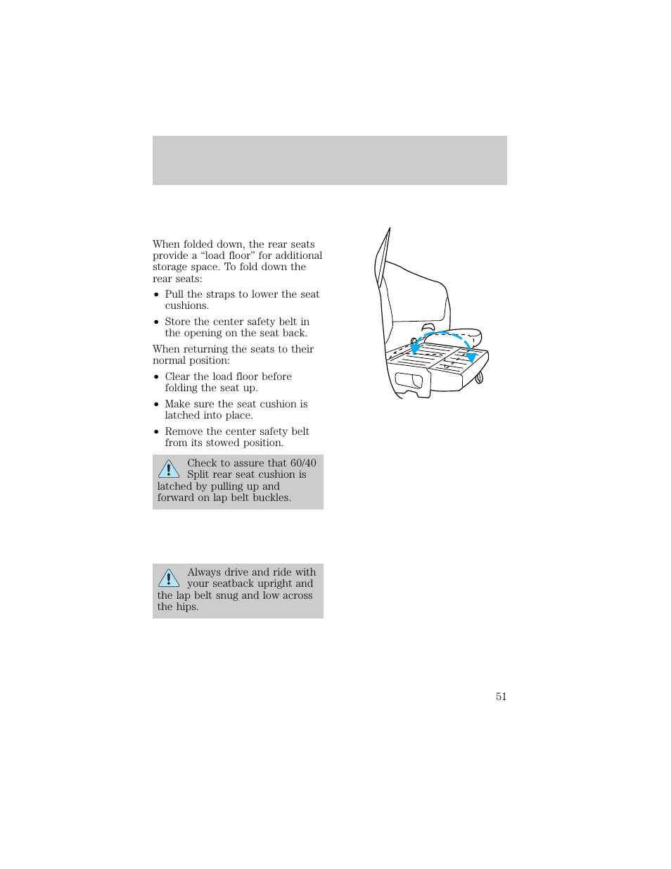 Seating and safety restraints | FORD 1998 F-150 User Manual | Page 51 / 219