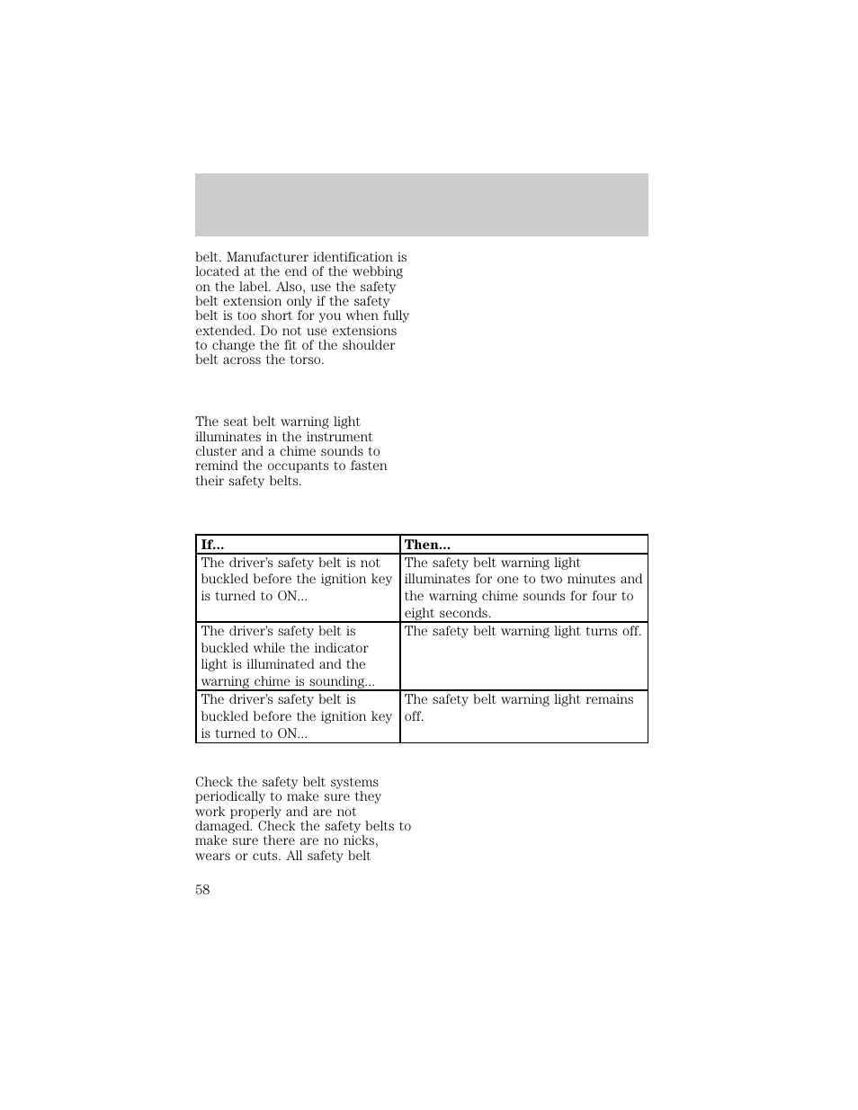 Seating and safety restraints | FORD 1998 F-150 User Manual | Page 58 / 219