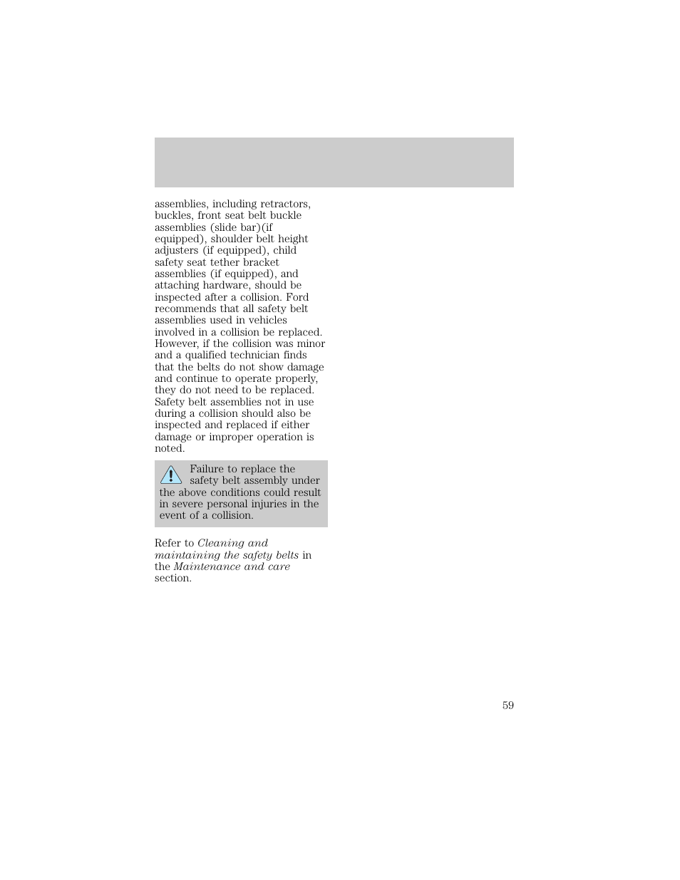 Seating and safety restraints | FORD 1998 F-150 User Manual | Page 59 / 219