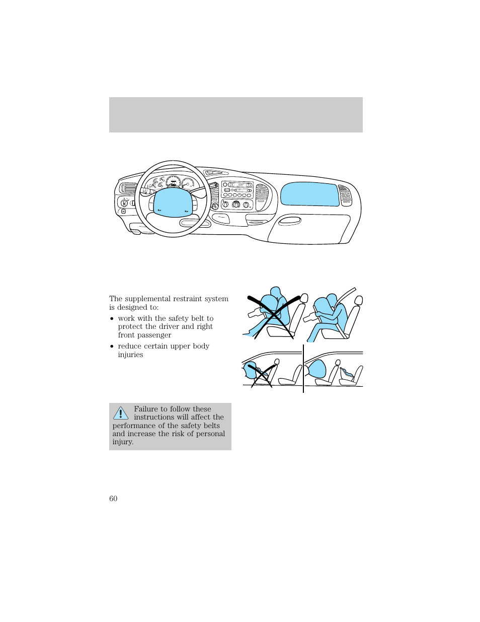 Seating and safety restraints | FORD 1998 F-150 User Manual | Page 60 / 219