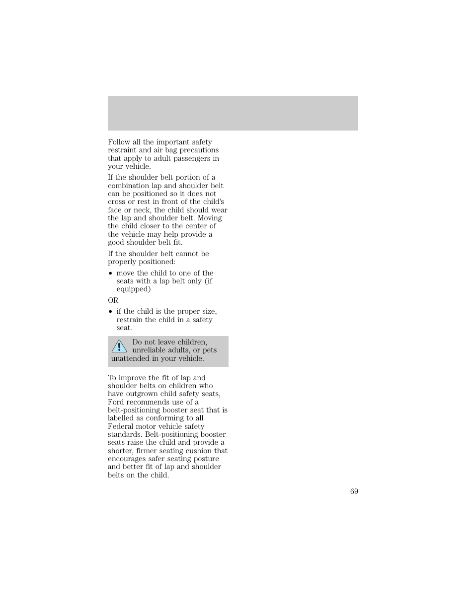 Seating and safety restraints | FORD 1998 F-150 User Manual | Page 69 / 219