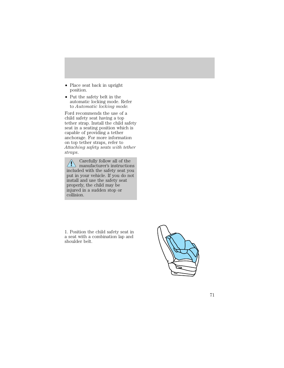 Seating and safety restraints | FORD 1998 F-150 User Manual | Page 71 / 219