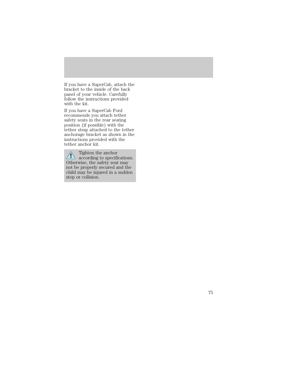 Seating and safety restraints | FORD 1998 F-150 User Manual | Page 75 / 219