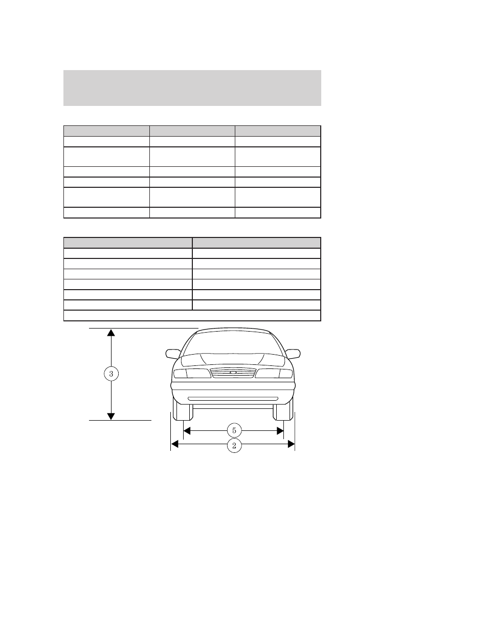 Engine data, Vehicle dimensions (at curb mass), Maintenance and specifications | FORD 2006 Crown Victoria User Manual | Page 256 / 272