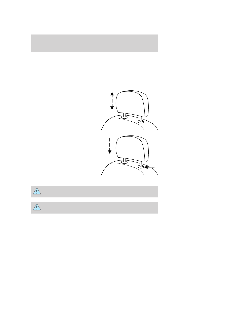 Seating and safety restraints, Seating, Adjustable head restraints | Adjusting the front manual seat (if equipped) | FORD 2006 Crown Victoria User Manual | Page 99 / 272