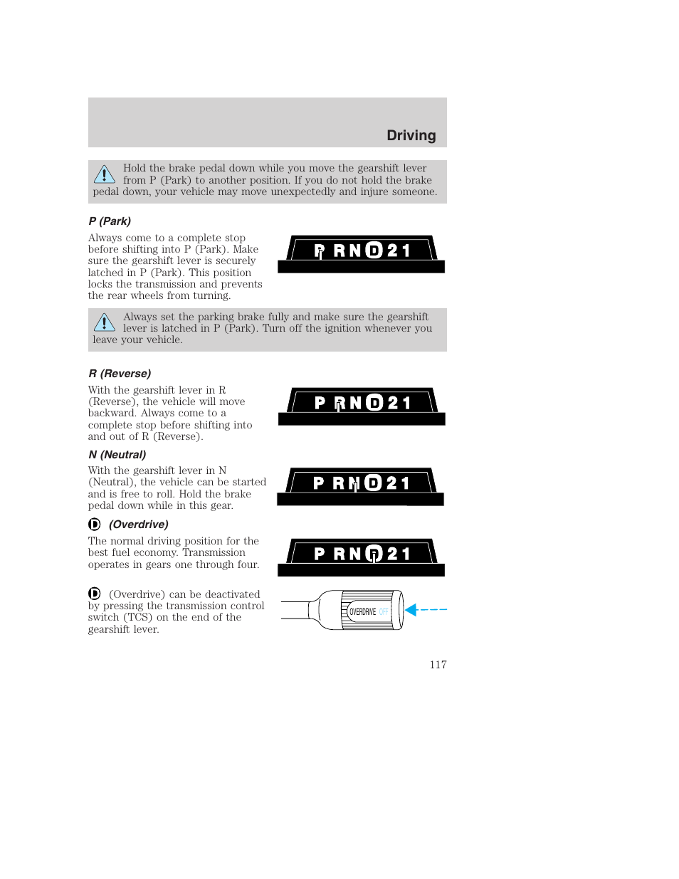 Driving | FORD 2000 Excursion User Manual | Page 117 / 232