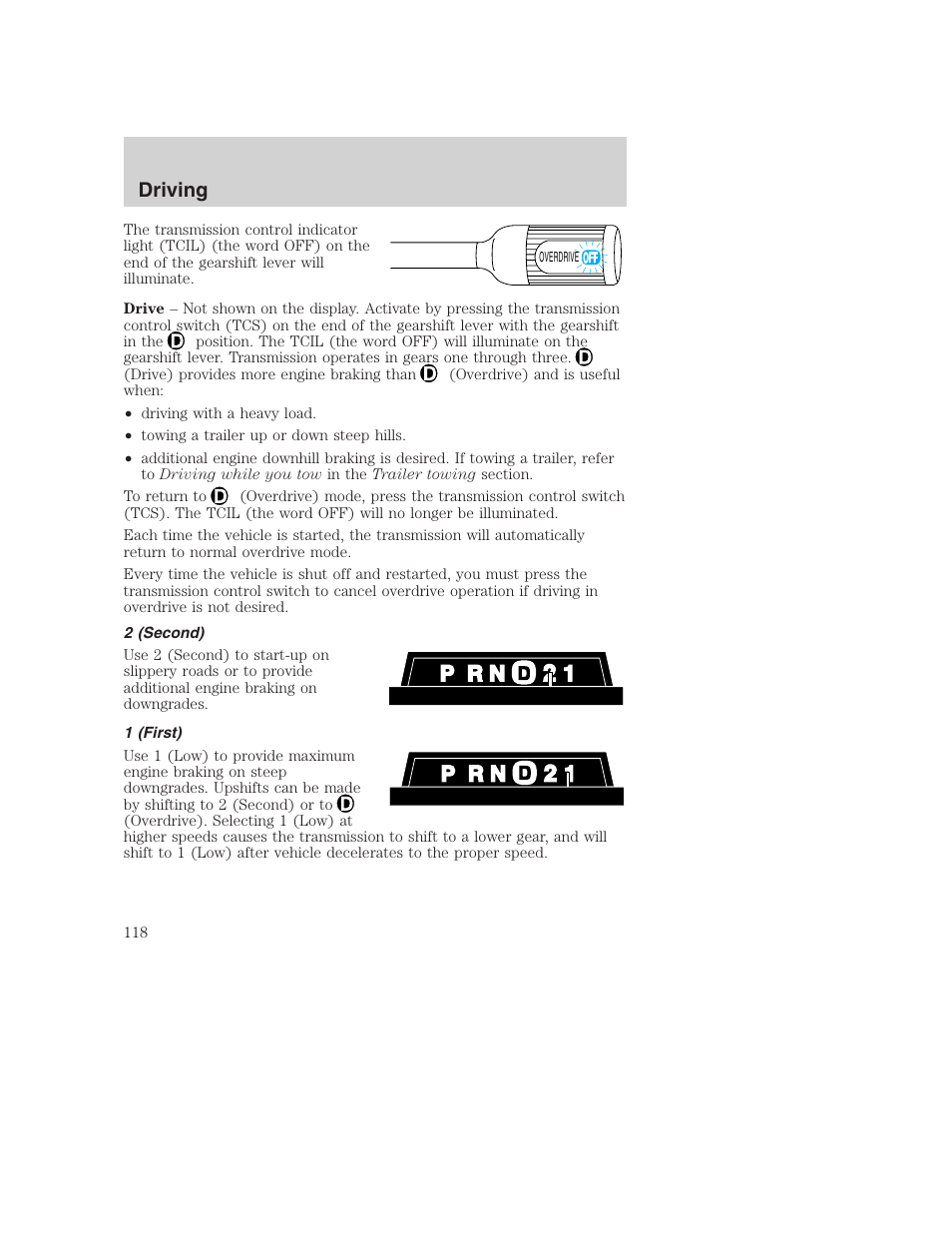 Driving | FORD 2000 Excursion User Manual | Page 118 / 232