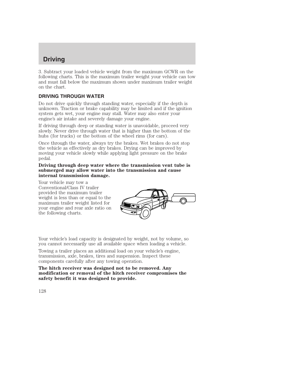 Driving | FORD 2000 Excursion User Manual | Page 128 / 232
