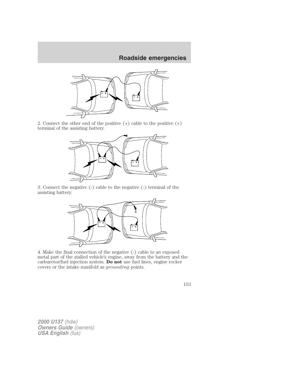 Roadside emergencies | FORD 2000 Excursion User Manual | Page 153 / 232