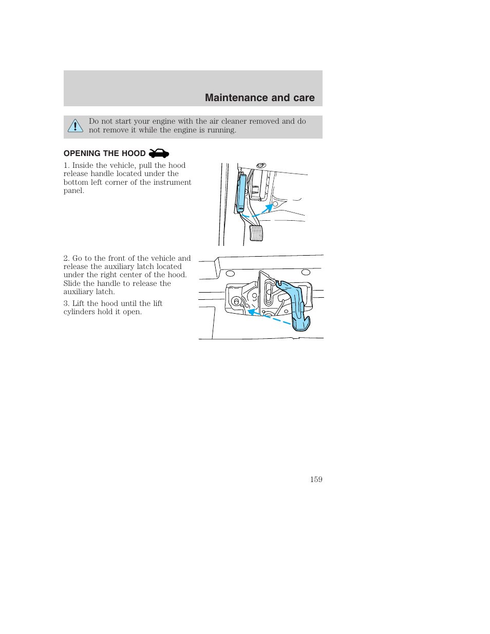 Maintenance and care | FORD 2000 Excursion User Manual | Page 159 / 232