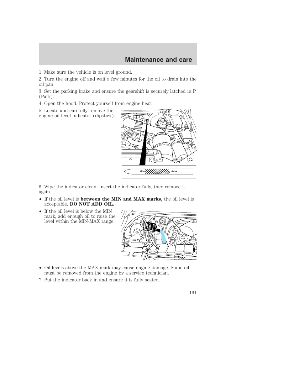 Maintenance and care | FORD 2000 Excursion User Manual | Page 161 / 232