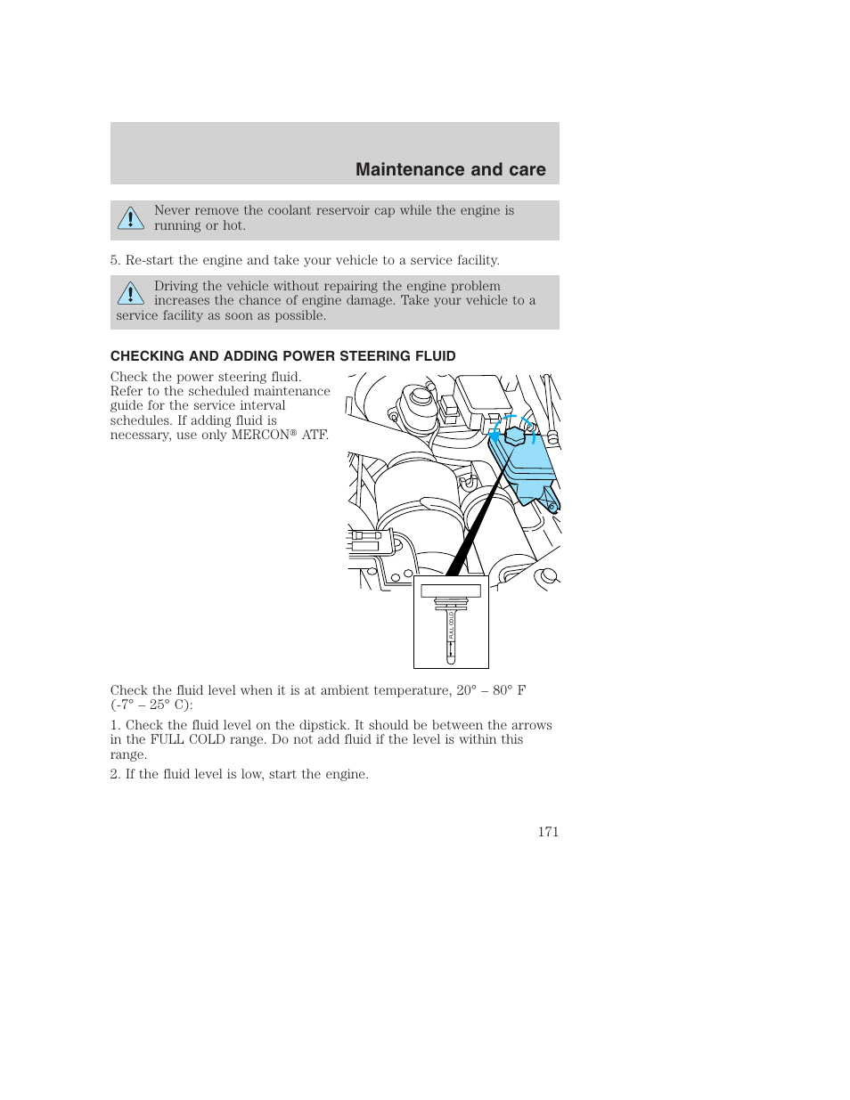 Maintenance and care | FORD 2000 Excursion User Manual | Page 171 / 232