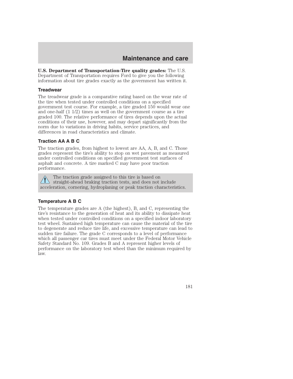 Maintenance and care | FORD 2000 Excursion User Manual | Page 181 / 232