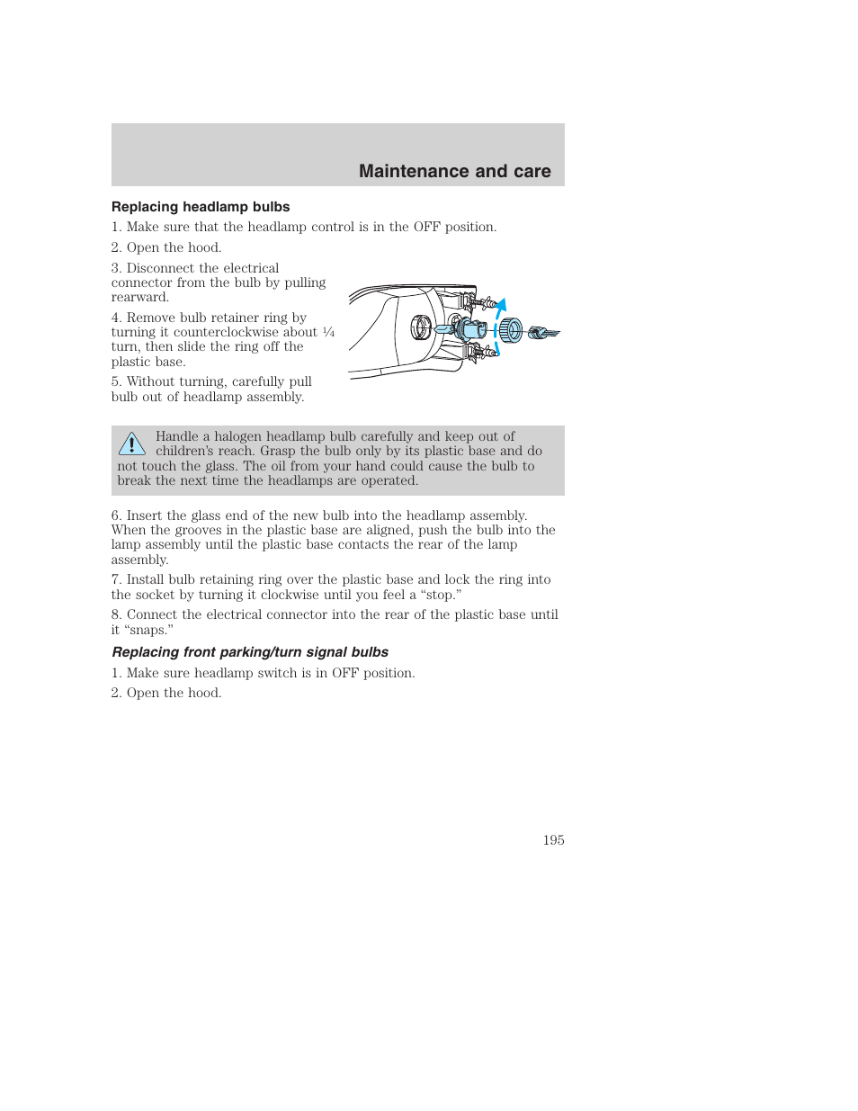 Maintenance and care | FORD 2000 Excursion User Manual | Page 195 / 232