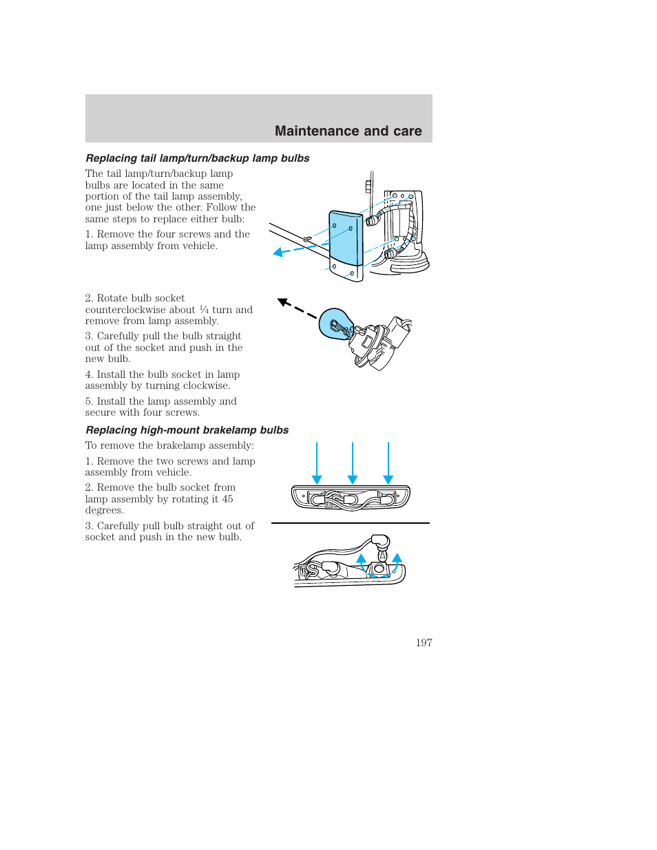Maintenance and care | FORD 2000 Excursion User Manual | Page 197 / 232