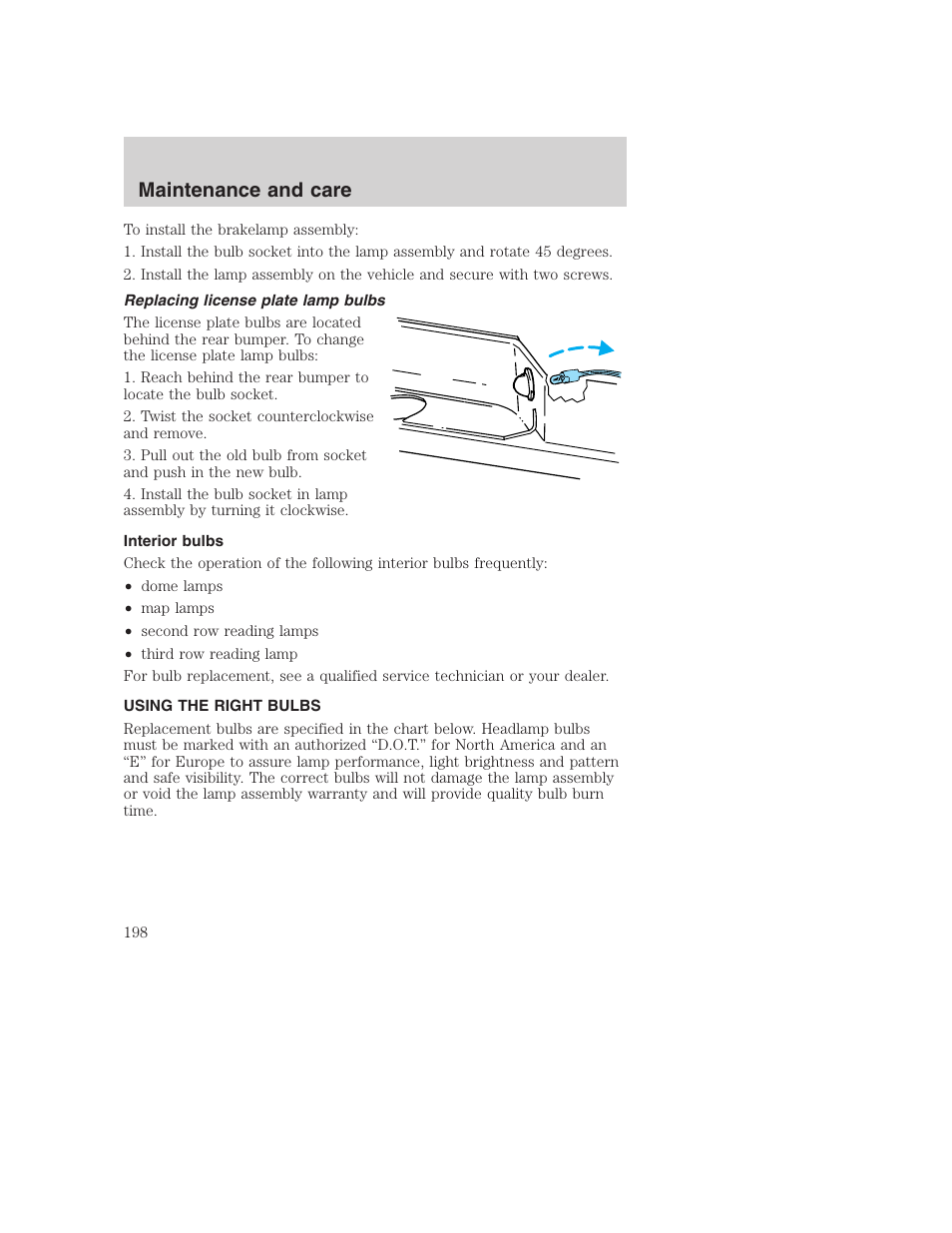 Maintenance and care | FORD 2000 Excursion User Manual | Page 198 / 232