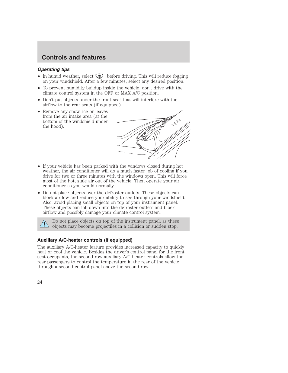 Controls and features | FORD 2000 Excursion User Manual | Page 24 / 232
