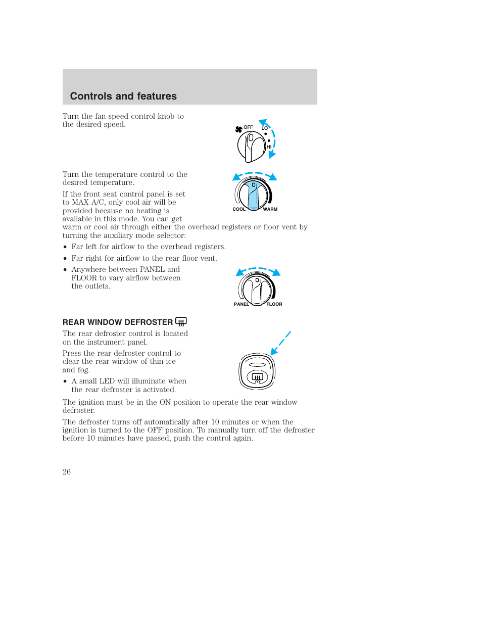 Controls and features | FORD 2000 Excursion User Manual | Page 26 / 232