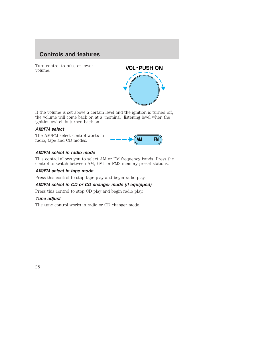 Controls and features | FORD 2000 Excursion User Manual | Page 28 / 232