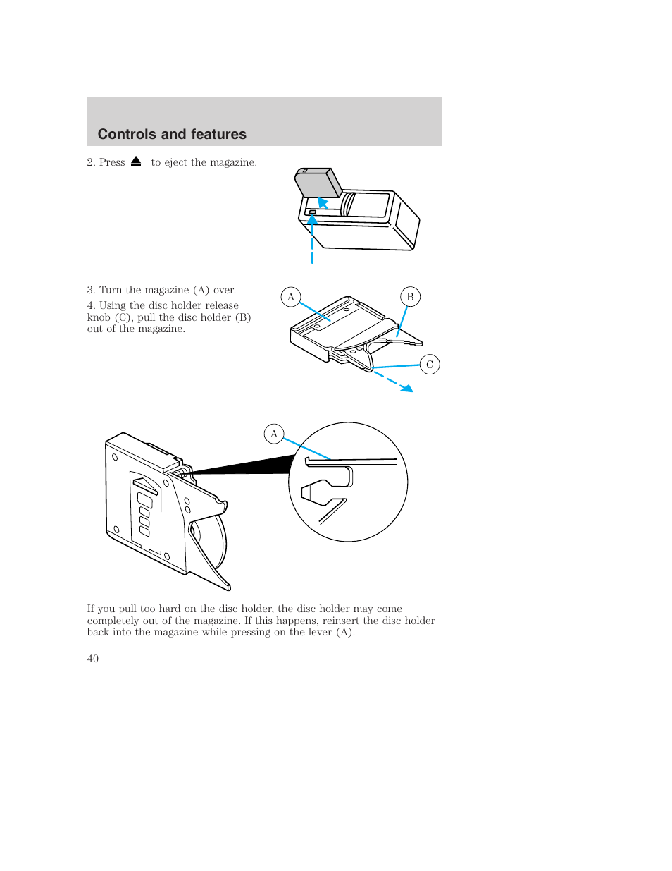 Controls and features | FORD 2000 Excursion User Manual | Page 40 / 232