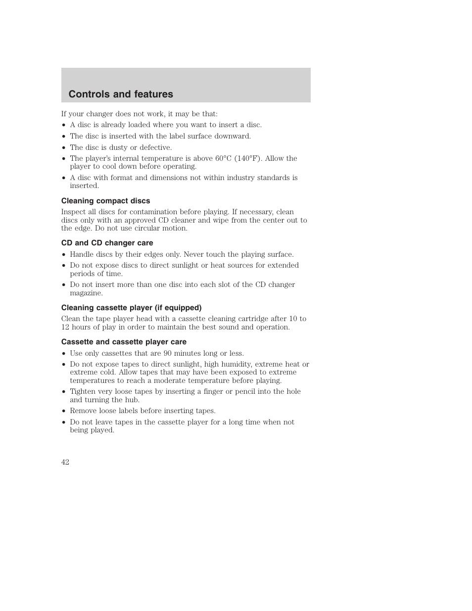 Controls and features | FORD 2000 Excursion User Manual | Page 42 / 232